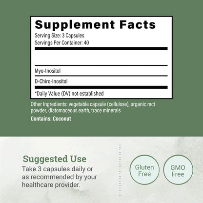 Earth Harmony Myo-Inositol & D-Chiro Inositol Supplement for Women, Ovarian & Hormone Balance for Women - Supports Normal Cycles, Fertility Supplement (120 Capsules) - Maple Wellness Supplements