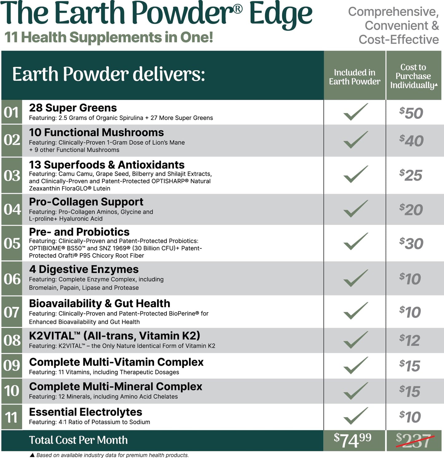 Earth Powder Daily Foundational Nutrition Supplement with 28 Greens & 10 Mushrooms | 87 Nutrients for Energy, Gut Health & Mental Clarity - Maple Wellness Supplements