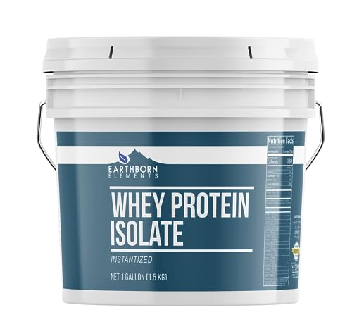 Earthborn Elements Whey Protein Isolate, 1 Gallon Bucket, Protein Powder, Unflavored - Maple Wellness Supplements