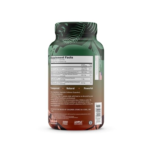 EarthNutri D3 + K2 Bone & Heart Health - 72 Trace Minerals, Vitamin D3 Vitashine, MENA - Maple Wellness Supplements