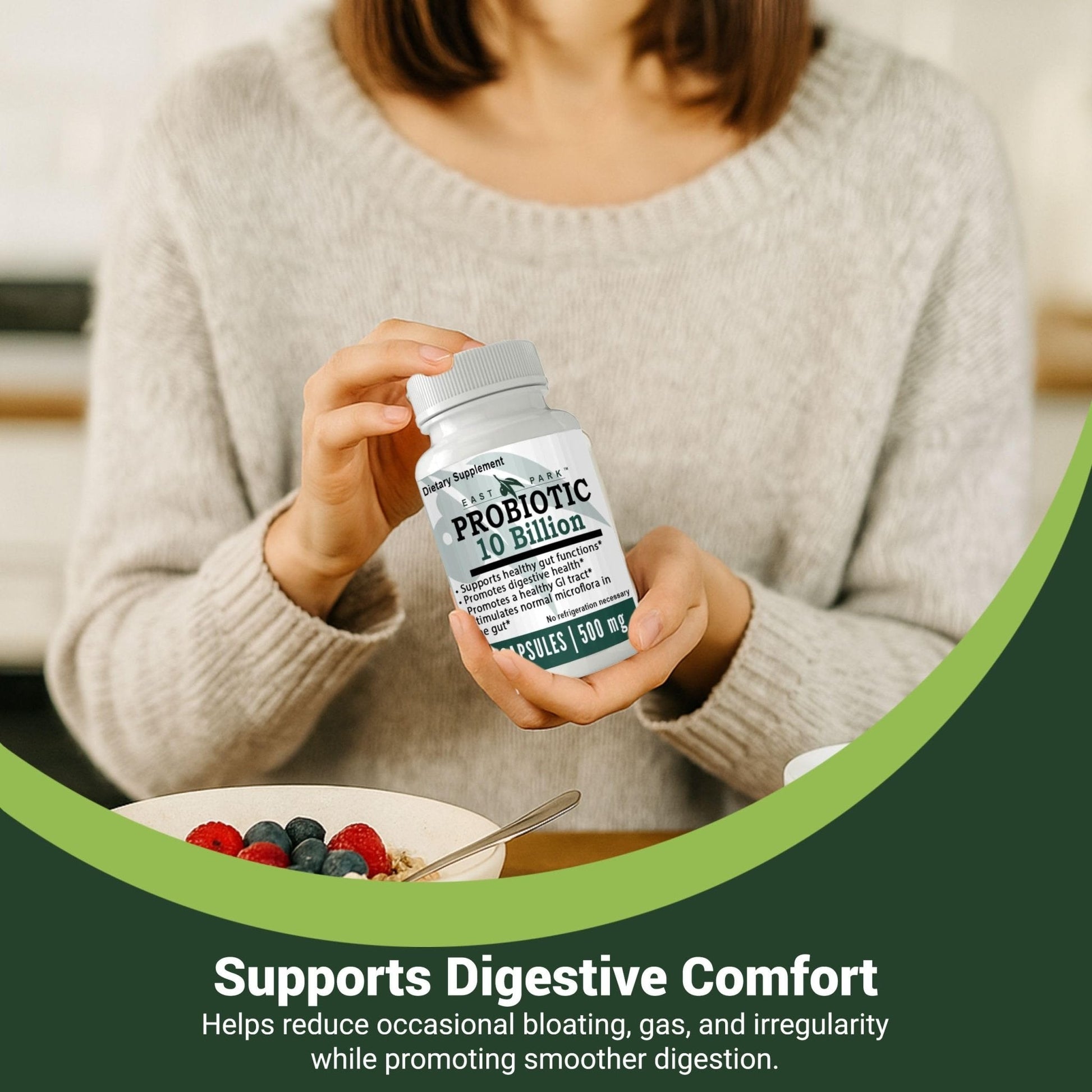 East Park Research d-Lenolate Probiotic Supplement | Probiotic 10 Billion CFUs Supports Gut & Digestive Health | Dietary Supplement Probiotics - Maple Wellness Supplements