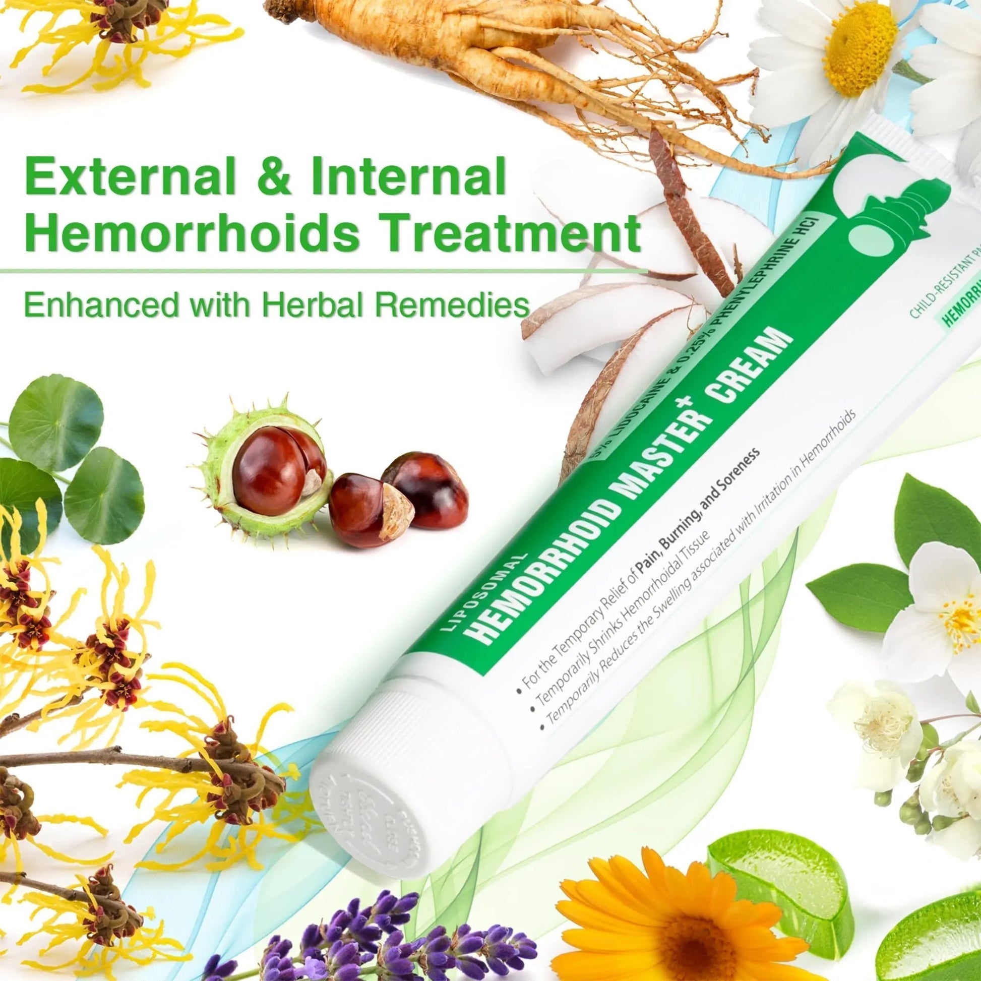 Ebanel 5% Lidocaine Hemorrhoid Treatment Cream with Witch Hazel, Phenylephrine, Horse Chestnut, Vitamin B6, Zinc Oxide, External and Internal Hemorrhoids Treatment Burn Itch Pain Relief Anal Cream - Maple Wellness Supplements