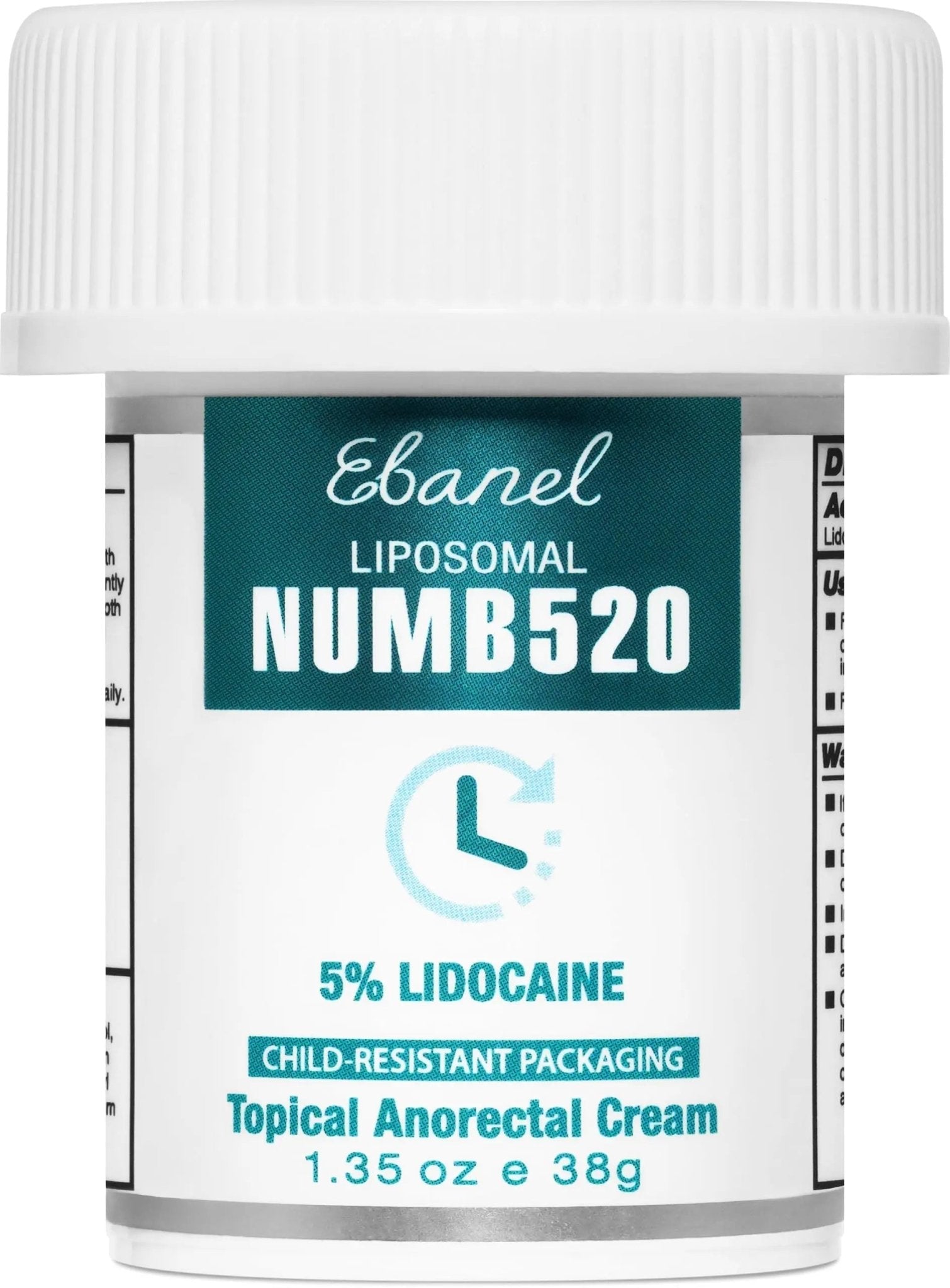 Ebanel 5% Lidocaine Numbing Cream, Pain Relief Burn Itch Numb Cream, Maximum Strength Topical Anesthetic with Allantoin, Vitamin E for Local and Anorectal Uses, Hemorrhoid Treatment, 1.35 Oz - Maple Wellness Supplements