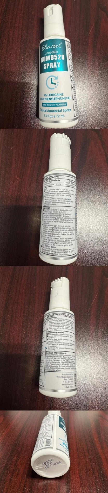 Ebanel 5% Lidocaine Spray Pain Relief Numb520 Burn Itch Relief Numbing Spray for Skin, Topical Anesthetic Postpartum Hemorrhoid Treatment with Phenylephrine for Local and Anorectal Uses - Maple Wellness Supplements