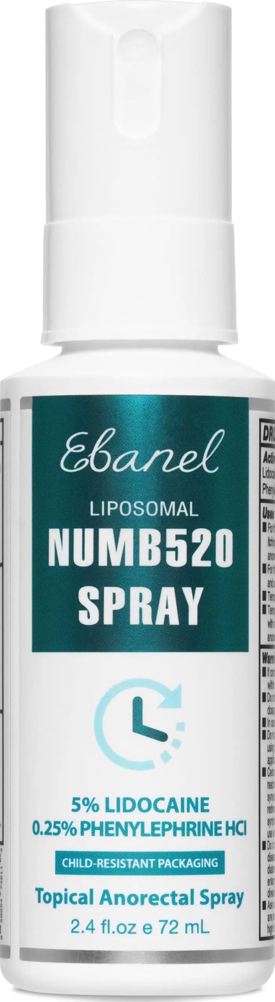 Ebanel 5% Lidocaine Spray Pain Relief Numb520 Burn Itch Relief Numbing Spray for Skin, Topical Anesthetic Postpartum Hemorrhoid Treatment with Phenylephrine for Local and Anorectal Uses - Maple Wellness Supplements