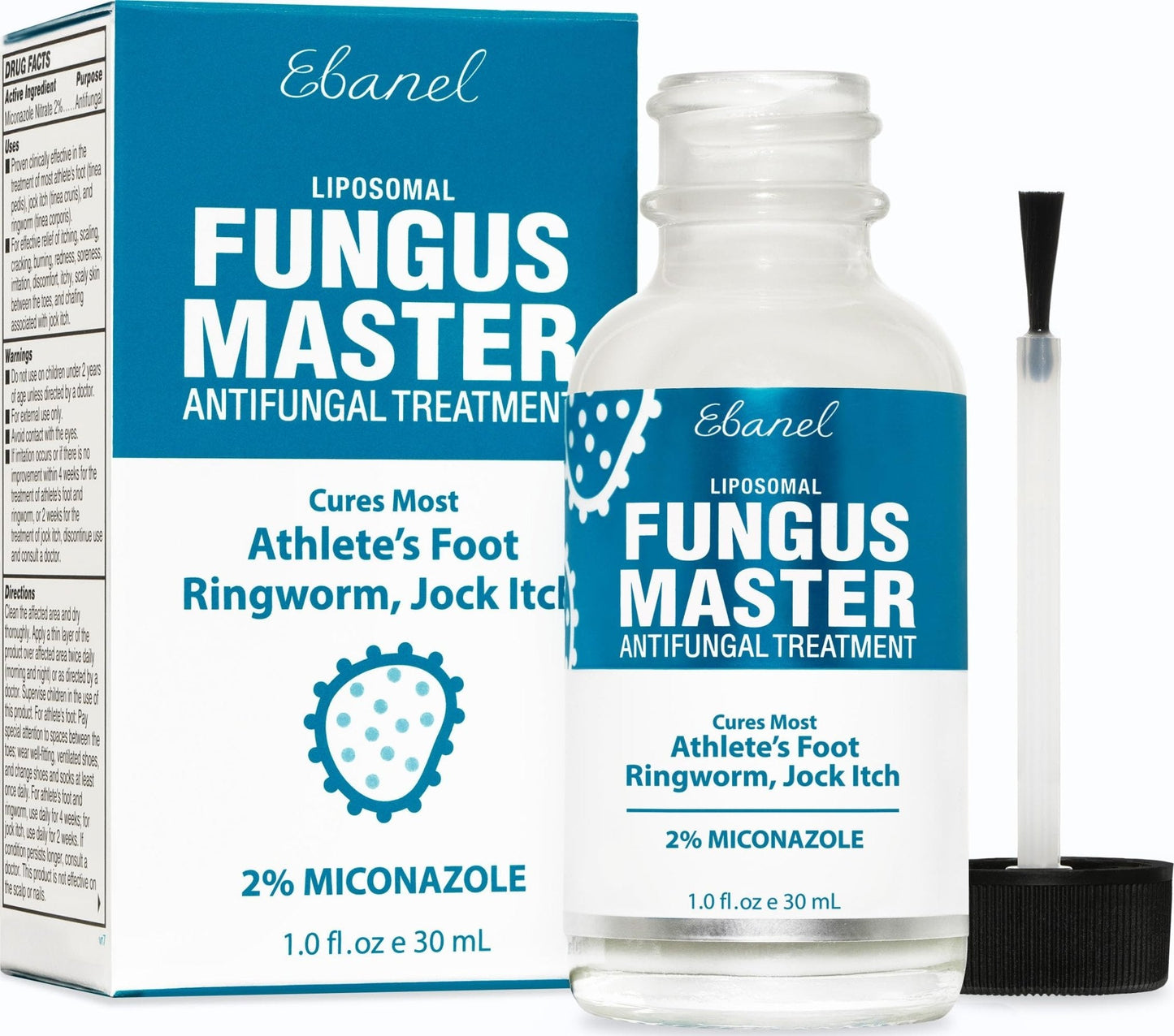 Ebanel Antifungal Cream Miconazole Athletes Foot Treatment, Cures Fungal Infection Leading to Nail Fungus, Jock Itch Cream with Undecylenic Acid, Tea Tree & Manuka Oil, Fast Itch Relief for Ringworm - Maple Wellness Supplements