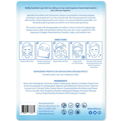 Ebanel Bundle of 15-Pack Collagen Face Mask, and Charcoal Peel Off Face Mask - Maple Wellness Supplements