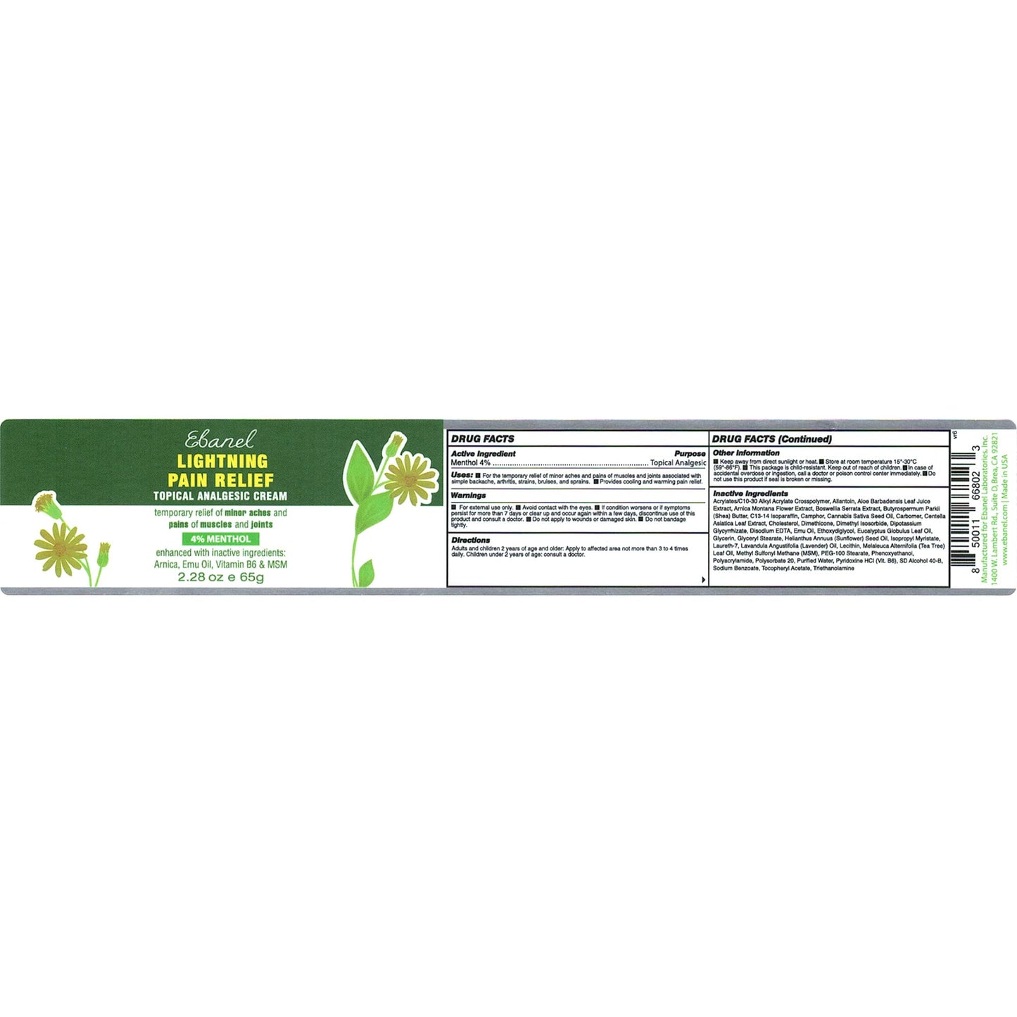 Ebanel Bundle of 2 Pack 40% Urea Cream 4.6 Oz, and Pain Relief Cream Arnica Menthol 2.28 Oz - Maple Wellness Supplements