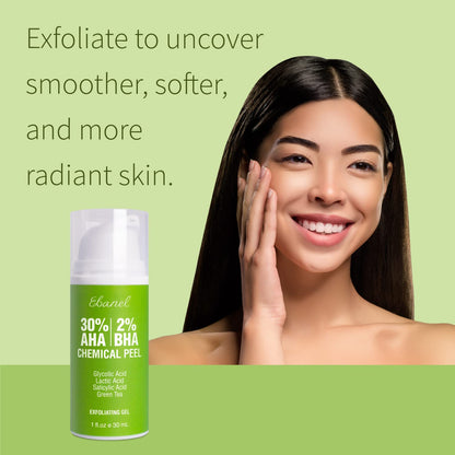 Ebanel Bundle of 30% AHA 2% BHA Chemical Peel and Advanced Silicone Scar Gel - Maple Wellness Supplements