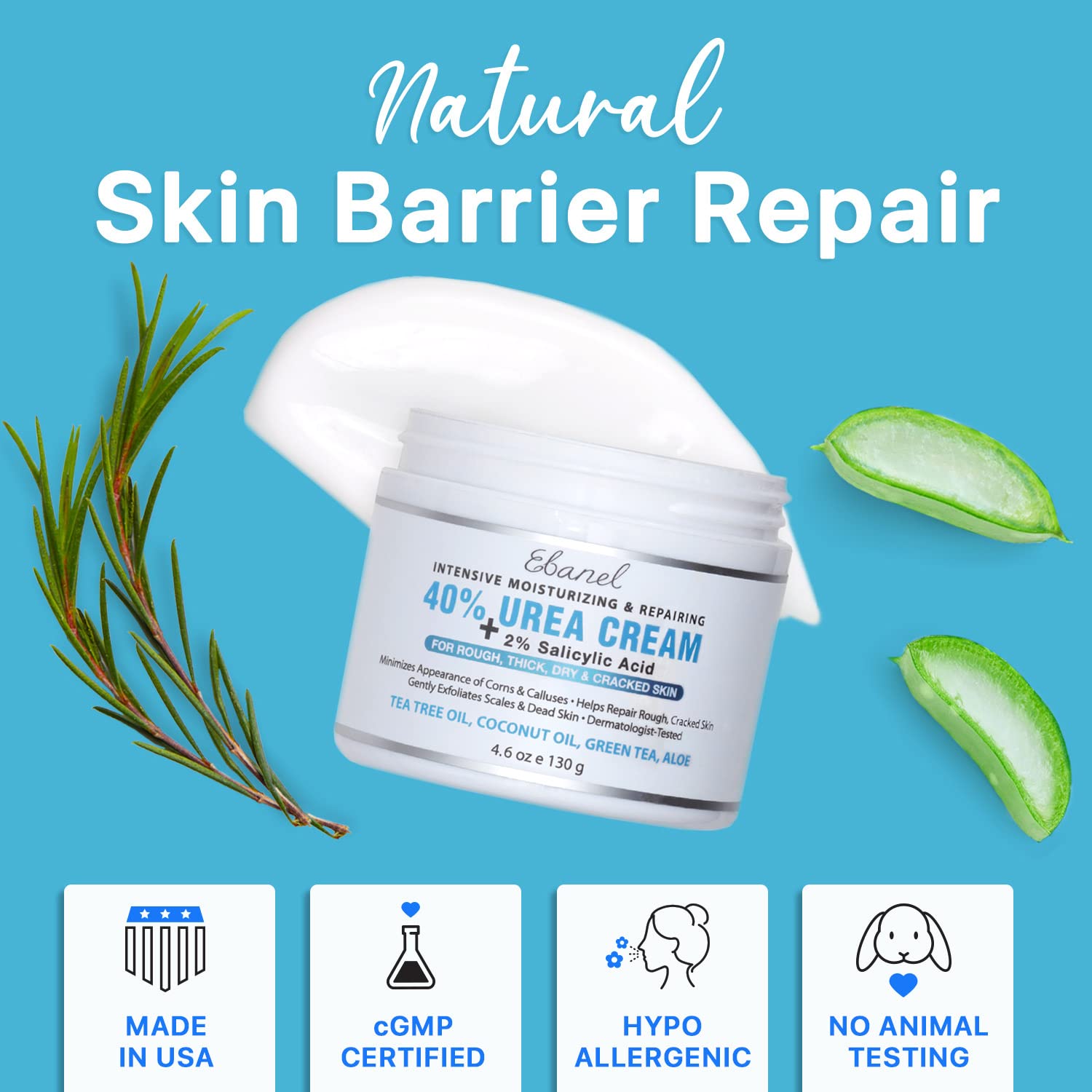 Ebanel Bundle of 40% Urea Cream 2-Pack and Callus Remover Gel - Maple Wellness Supplements