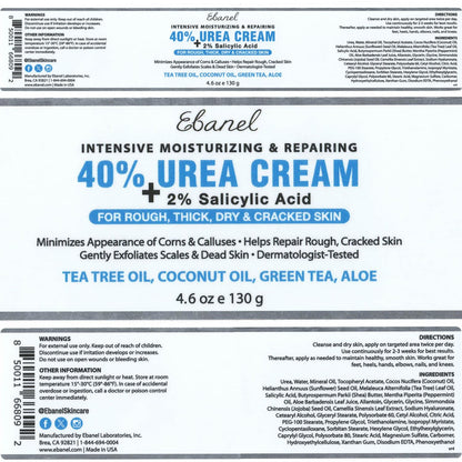 Ebanel Bundle of 40% Urea Cream 3-Pack and Callus Remover Gel - Maple Wellness Supplements