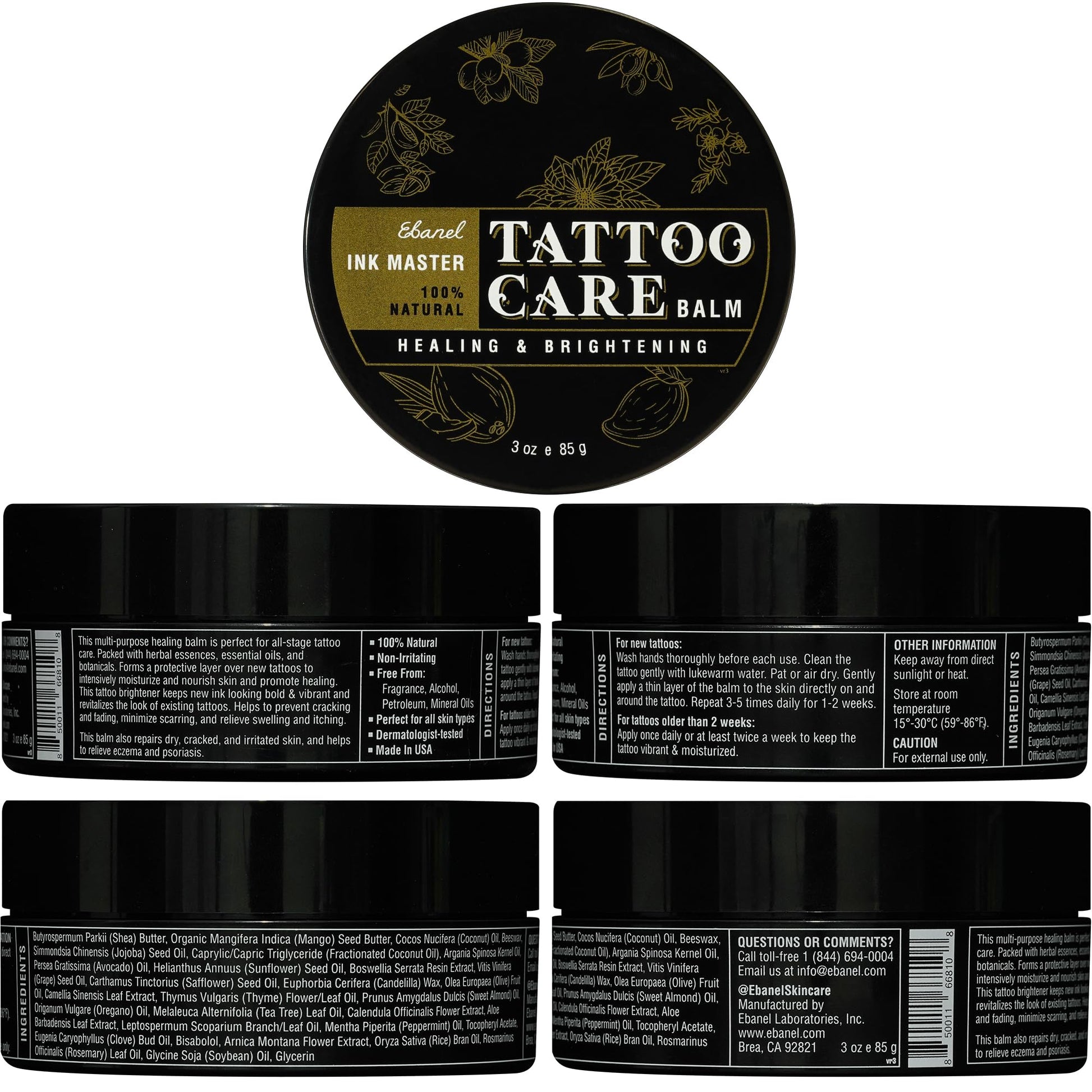 Ebanel Bundle of 5% Lidocaine Numbing Spray and Tattoo Aftercare Healing Balm - Maple Wellness Supplements