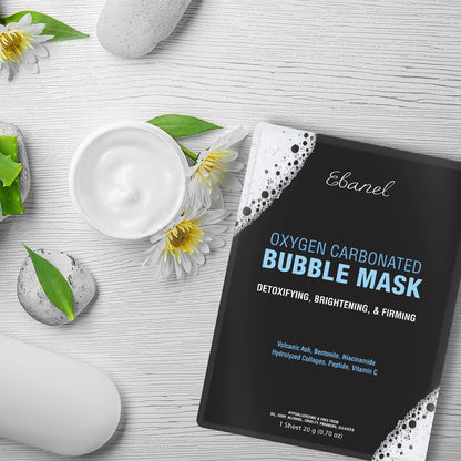 Ebanel Bundle of Charcoal Peel Off Face Mask, and 10-Pack Carbonated Bubble Clay Mask - Maple Wellness Supplements