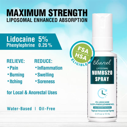 Ebanel Bundle of Fungus Treatment 1 Oz, and Lidocaine Numbing Spray - Maple Wellness Supplements