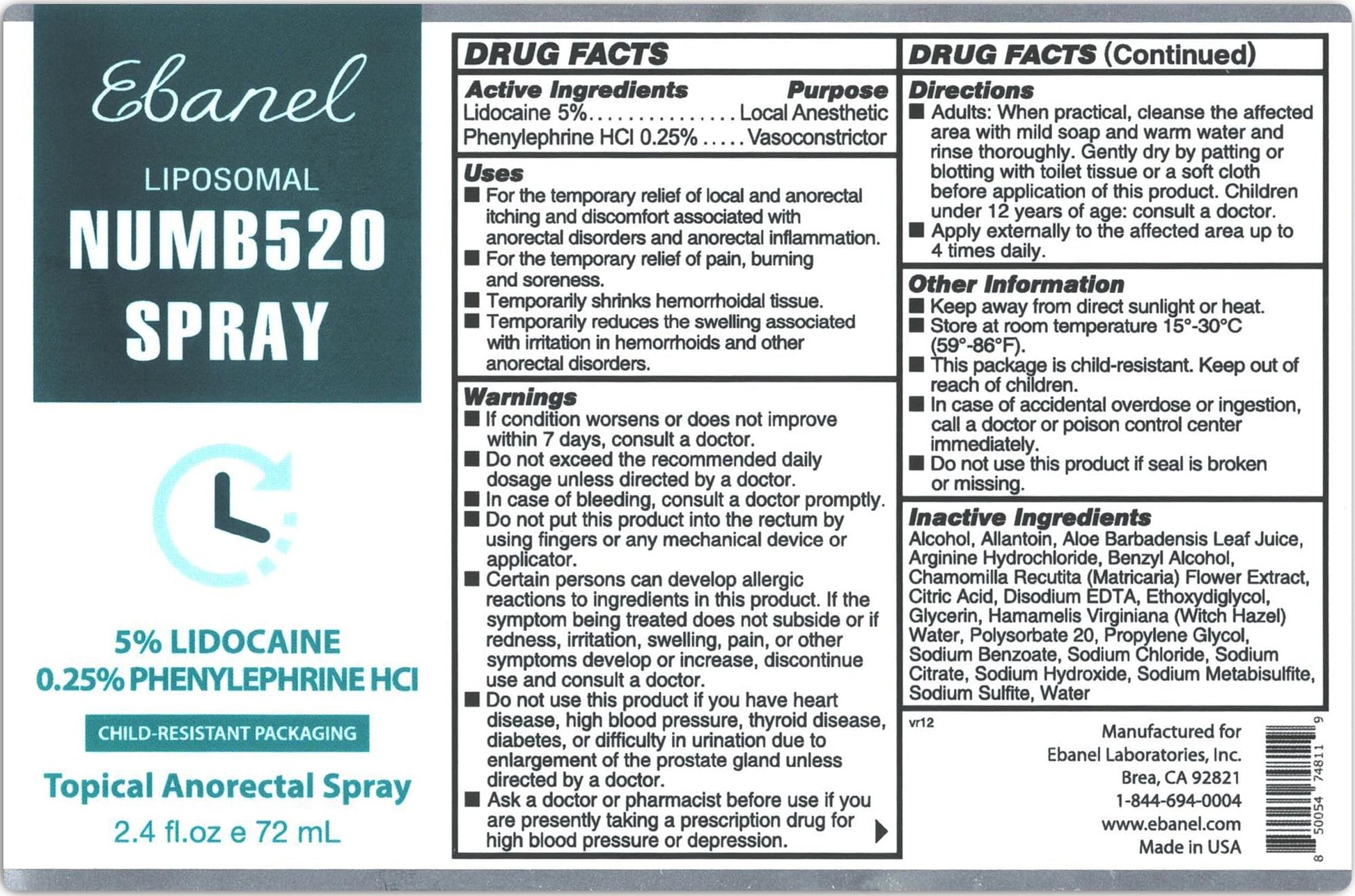 Ebanel Bundle of Lidocaine Numbing Cream, and Numbing Spray - Maple Wellness Supplements