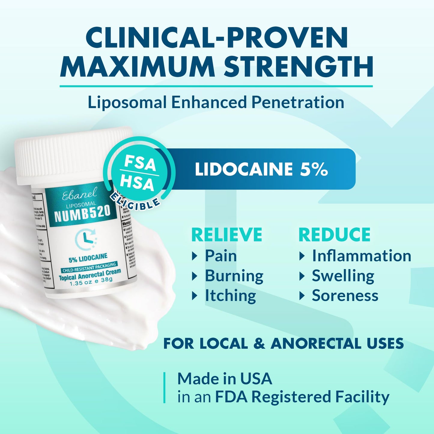 Ebanel Bundle of Lidocaine Numbing Cream, and Numbing Spray - Maple Wellness Supplements