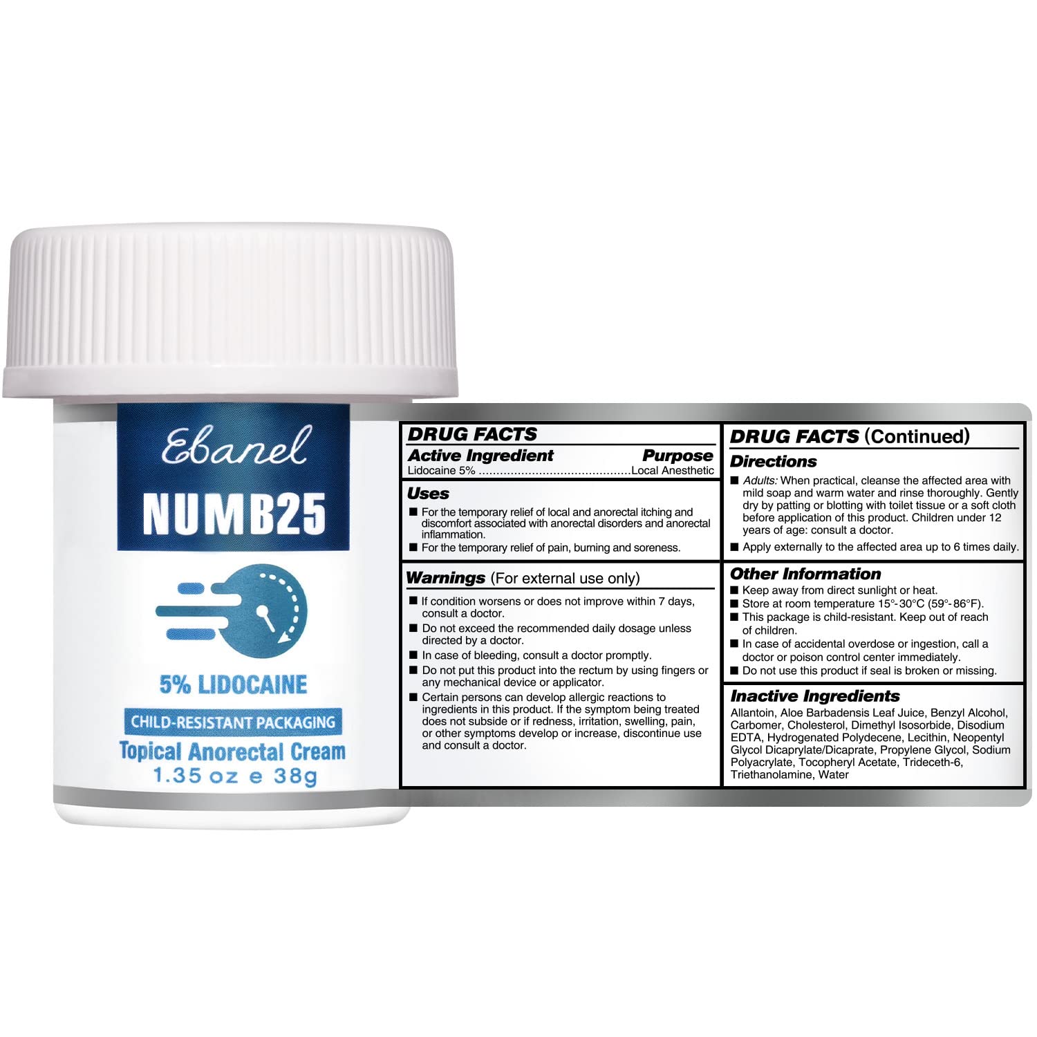 Ebanel Bundle of Lidocaine Numbing Spray, and Topical Numbing Cream 1 Oz - Maple Wellness Supplements