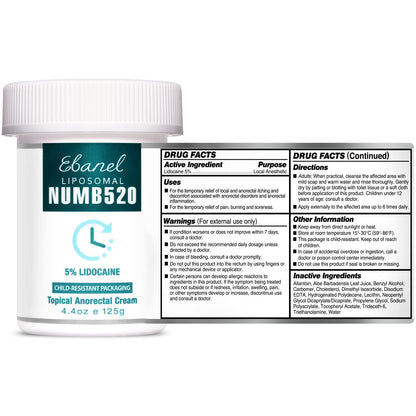 Ebanel Bundle of Pain Relief Cream Arnica Menthol 2 Oz, and Topical Numbing Cream 4 Oz - Maple Wellness Supplements