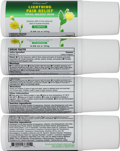 Ebanel Pain Relief Roll On for Arthritis, Foot, Back, Joint, Neck, Strains & Sprains with Menthol, Camphor, Arnica, Emu Oil, MSM, Boswellia, Targeted Muscle Pain Relief Roll On - Maple Wellness Supplements