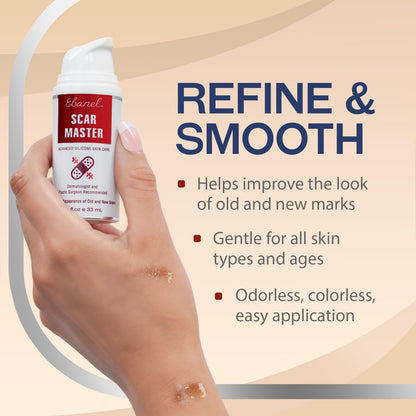 Ebanel Silicone Scar Gel with Allantoin, Emu Oil, Vitamin E and Onion Extract, For Old & New Scars from Surgeries, C-Section, Injuries, Burns & More - Maple Wellness Supplements
