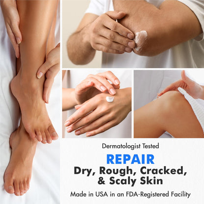 Ebanel Urea Cream 40% plus Salicylic Acid 2%, Foot Cream for Dry Cracked Heels Feet Knees Elbows Hands, Foot Dead Skin Cuticle Callus Remover Toenail Softener, Keratolytic Skin Barrier Repair, 3-Pack - Maple Wellness Supplements