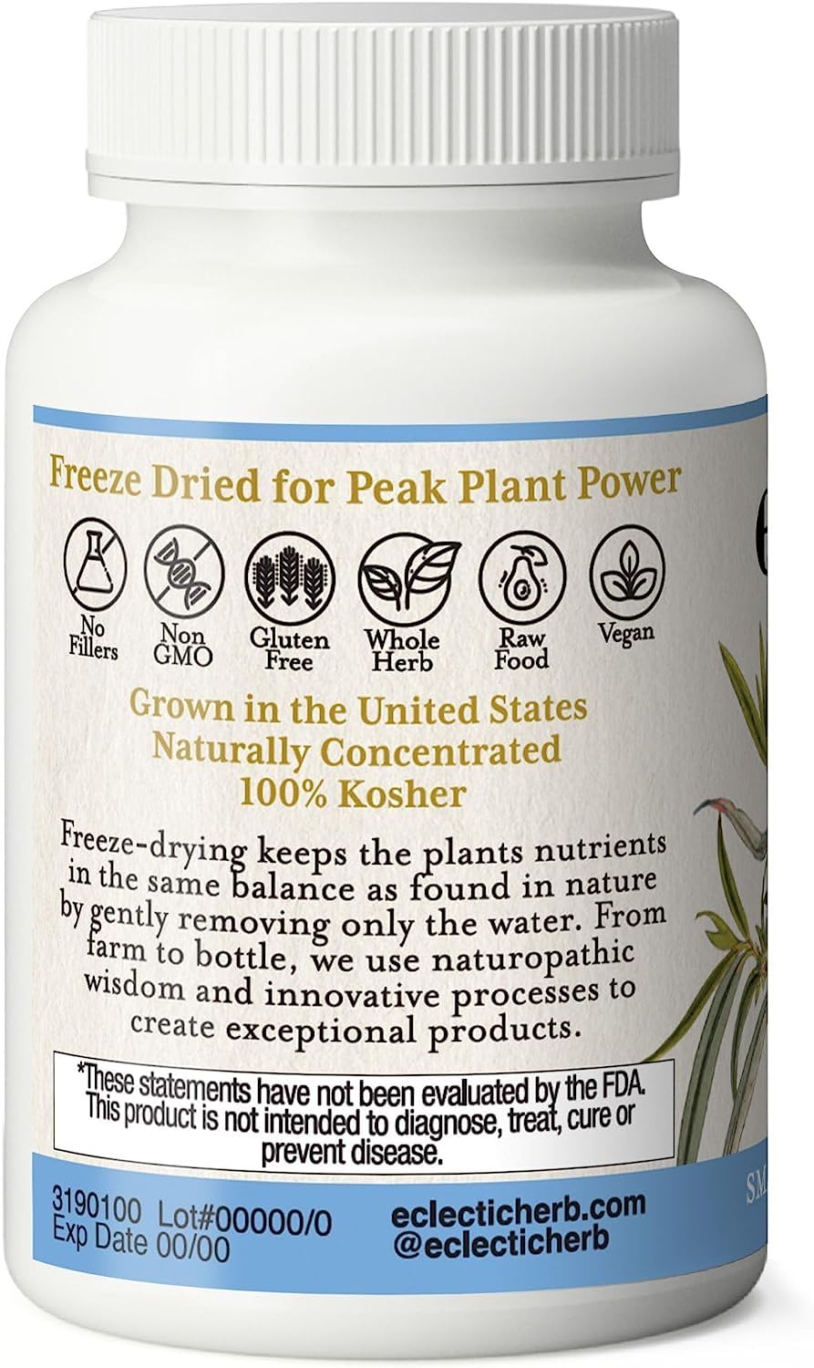 Eclectic Institute Raw Fresh Freeze-Dried Non-GMO White Willow - Feverfew | Support Body's Response to Occasional Pain | 90 CT (350 mg) - Maple Wellness Supplements