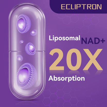Ecliptron NAD+ Supplement for Women & Men 1800mg - Liposomal NAD Plus with Nicotinamide Riboside & Resveratrol, Anti-Aging | Mitochondrial Health | Radiant Skin - 60 Capsules - Maple Wellness Supplements