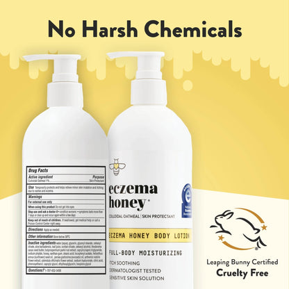 ECZEMA HONEY Oatmeal Body Lotion - Hand & Body Cream for Eczema Relief - Natural Dry Skin Repair (16 Oz) - Maple Wellness Supplements
