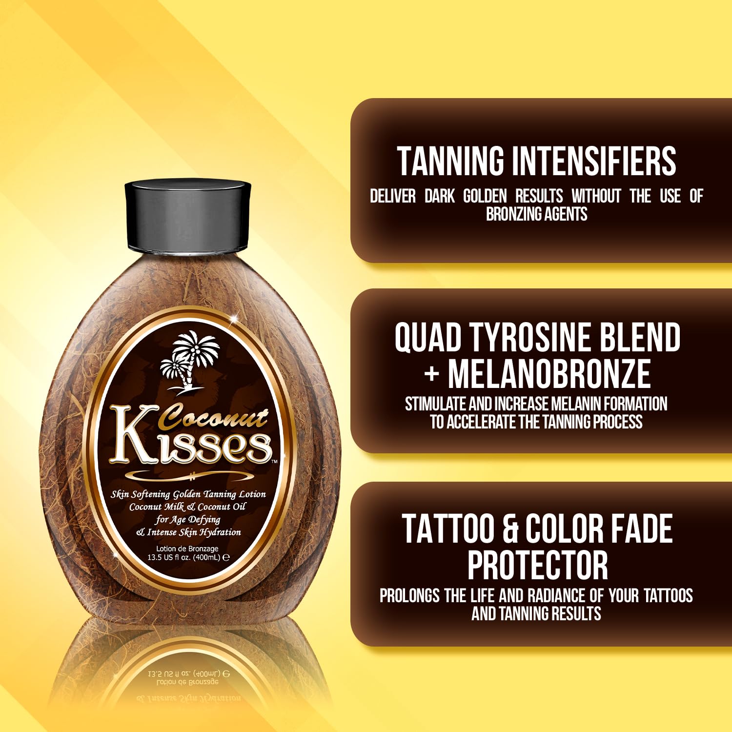 Ed Hardy Coconut Kisses Golden Tanning Lotion Cruelty Free, Gluten Free, Mineral Oil Free, DHA Free for All skin type, 13.5oz - Maple Wellness Supplements