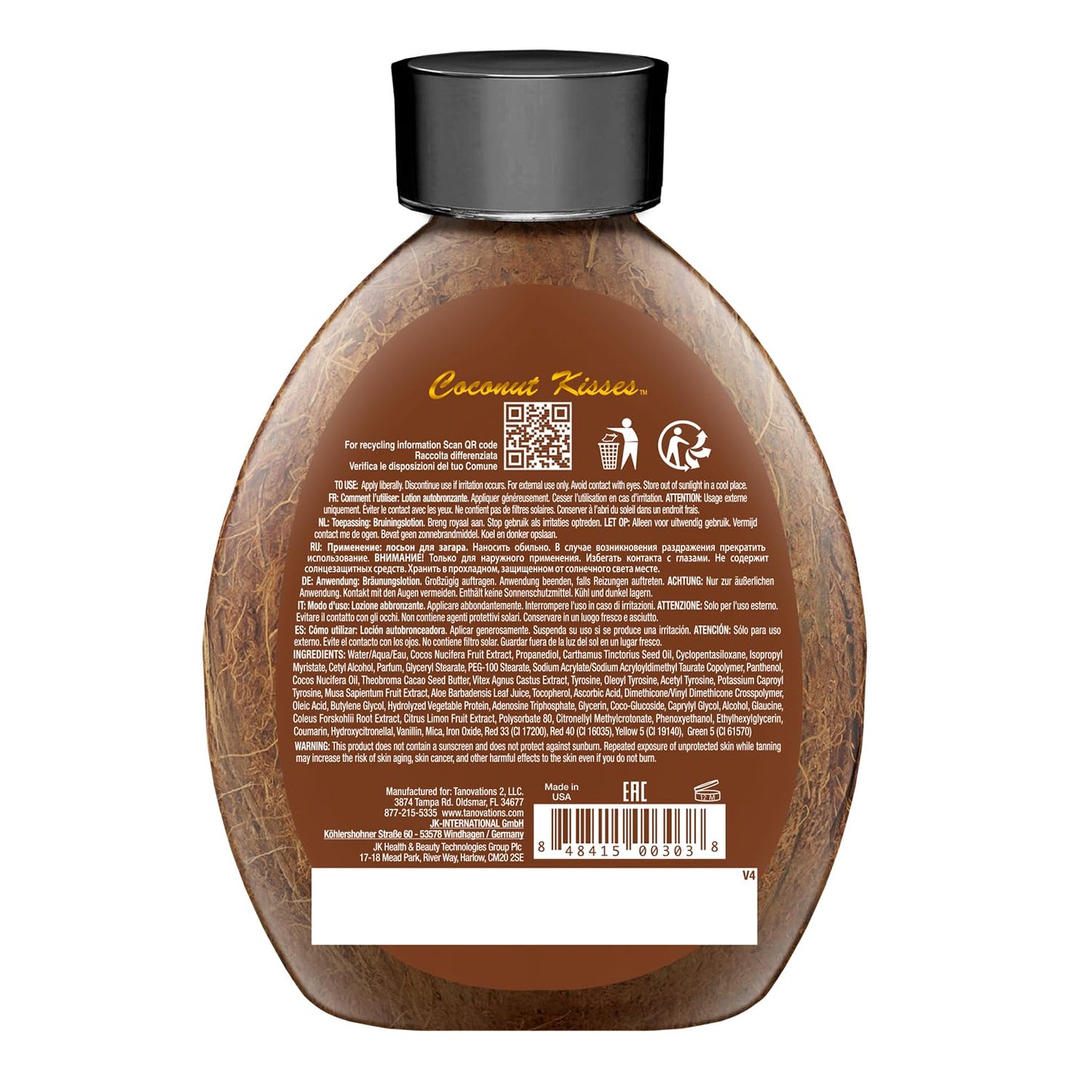 Ed Hardy Coconut Kisses Golden Tanning Lotion Cruelty Free, Gluten Free, Mineral Oil Free, DHA Free for All skin type, 13.5oz - Maple Wellness Supplements