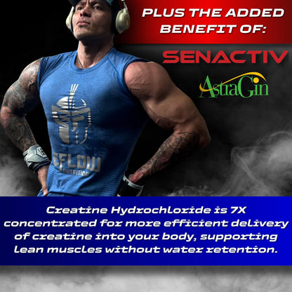 eFlow Creatine Capsules, HCL Creatine Pills - Creatine Supplement for Men & Women, Muscle Builder, Endurance, Strength, with AstraGin and Senactiv (1500mg, 90 Capsules) - Maple Wellness Supplements