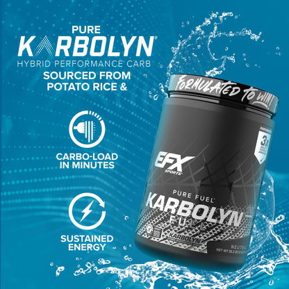 EFX Sports Karbolyn Fuel | Fast-Absorbing Carbohydrate Powder | Carb Load, Sustained Energy, Quick Recovery | Stimulant Free | 20 Servings (Neutral) - Maple Wellness Supplements