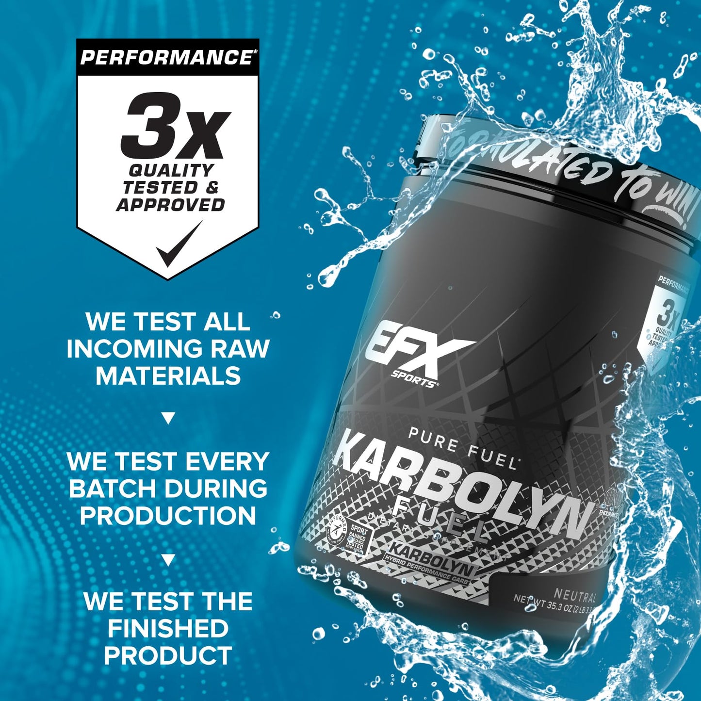 EFX Sports Karbolyn Fuel | Fast-Absorbing Carbohydrate Powder | Carb Load, Sustained Energy, Quick Recovery | Stimulant Free | 20 Servings (Neutral) - Maple Wellness Supplements