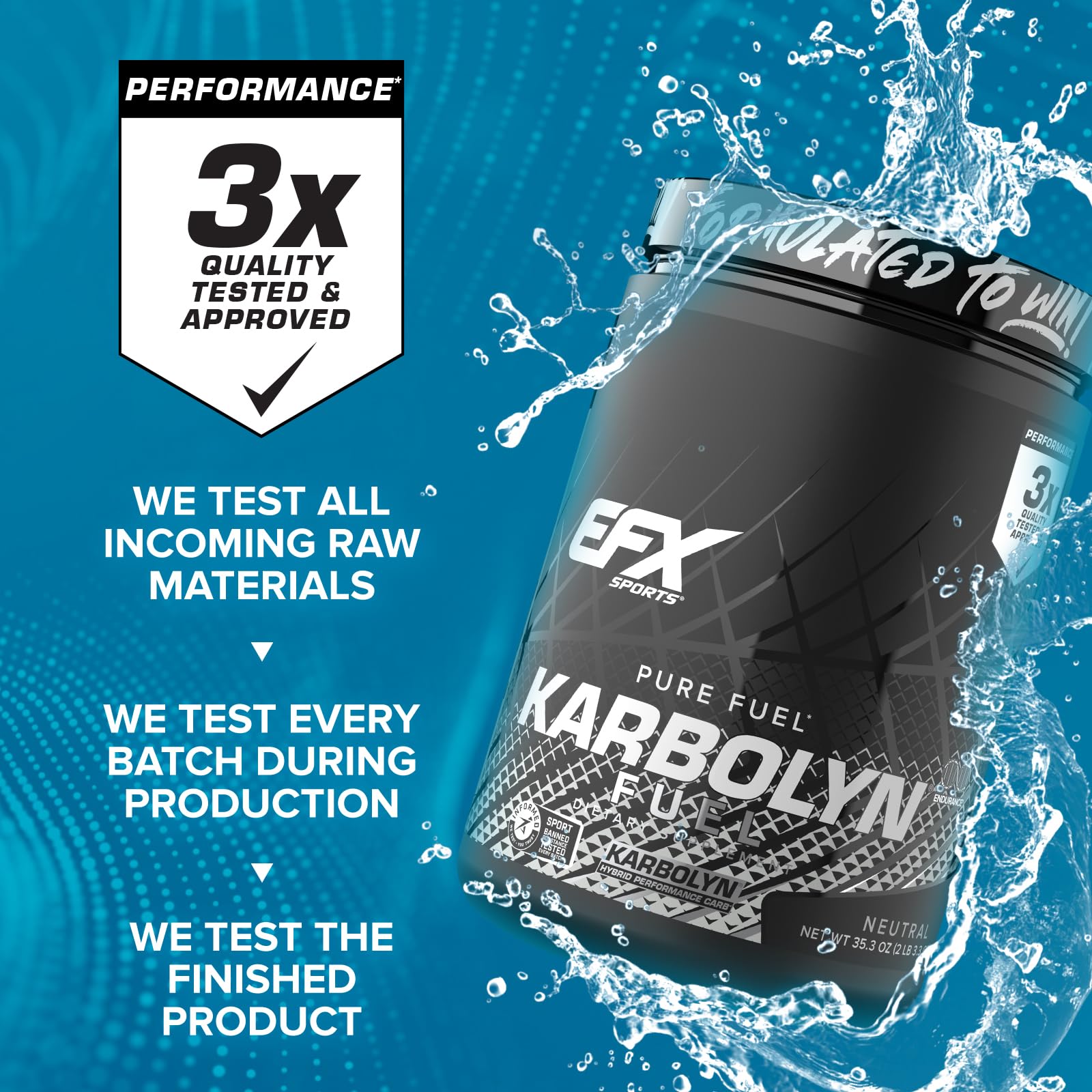 EFX Sports Karbolyn Fuel | Fast-Absorbing Carbohydrate Powder | Carb Load, Sustained Energy, Quick Recovery | Stimulant Free | 20 Servings (Neutral) - Maple Wellness Supplements