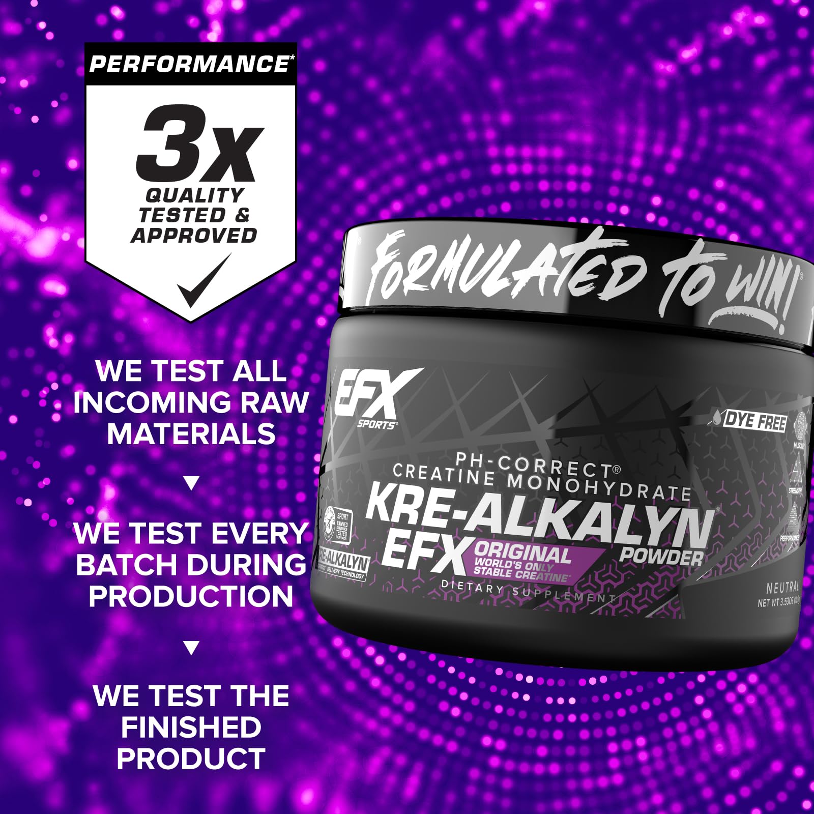 EFX Sports Kre-Alkalyn EFX Powder | pH Correct Creatine Monohydrate Powder Supplement | Strength, Muscle Growth & Performance | 66 Servings (Unflavored) - Maple Wellness Supplements