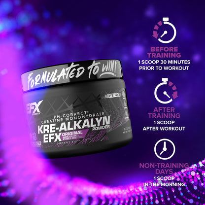 EFX Sports Kre-Alkalyn EFX Powder | pH Correct Creatine Monohydrate Powder Supplement | Strength, Muscle Growth & Performance | 66 Servings (Unflavored) - Maple Wellness Supplements