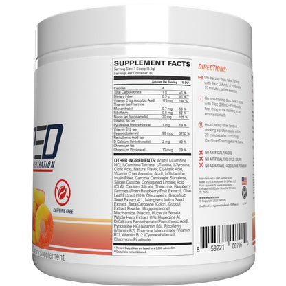 EHP Labs OxyShred Non Stimulant Pre Workout Powder - Stim Free Pre Workout, Caffeine Free Preworkout for Men & Women with L Glutamine & Acetyl L Carnitine - Peach, 60 Servings - Maple Wellness Supplements