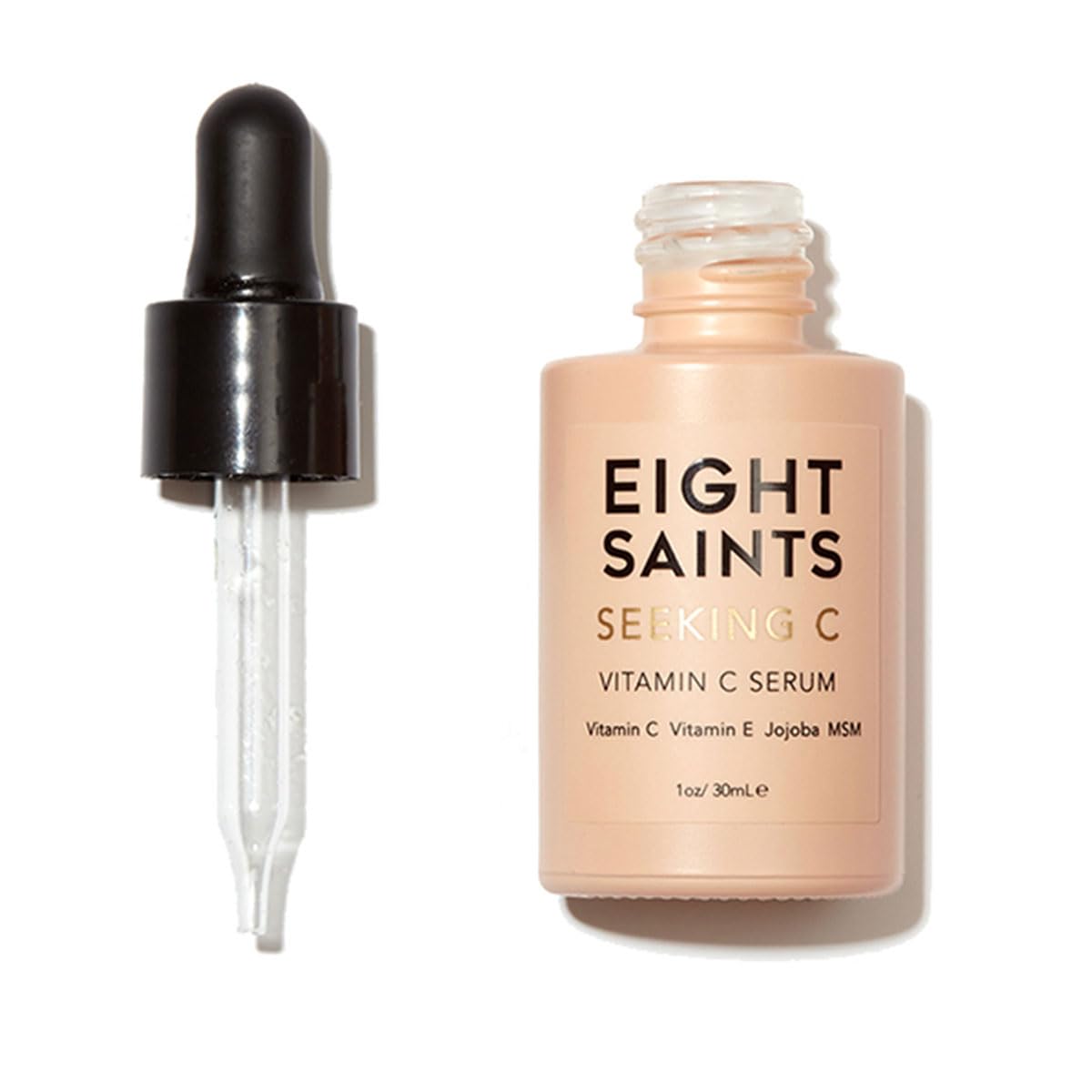 Eight Saints Vitamin C Serum For Face, Anti Aging Facial Serum, Hyaluronic Acid, Vitamin E, Aloe Vera and Jojoba Oil, Hydrating & Brightening Serum for Dark Spots, Fine Lines and Wrinkles, 1oz - Maple Wellness Supplements