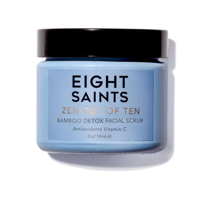 Eight Saints Zen Out Of Ten Bamboo Detox Face Scrub Exfoliator, Daily Exfoliating Facial Scrub With Bamboo Fibers to Unclog Pores, Blackheads, Blemishes, and Dull Skin, with Vitamin C & Aloe Vera, 2oz - Maple Wellness Supplements