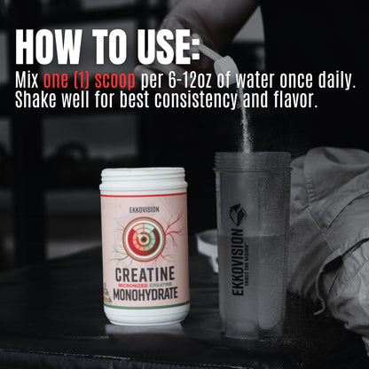 Ekkovision Creatine Monohydrate Powder, Micronized, Unflavored, Pre Workout & Post Workout Supplement for Men and Women, Energy Support, Easy to Mix in Shakes - Maple Wellness Supplements