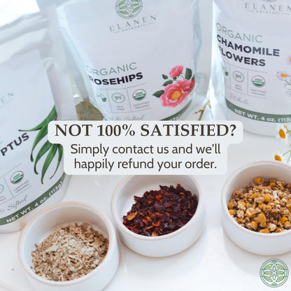 Elanen Naturals Organic Ashwagandha Root 4 oz. (113g), USDA Certified Organic Ashwagandha Root Loose Leaf Tea, Dried Withania somnifera, Cut & Sifted - Maple Wellness Supplements