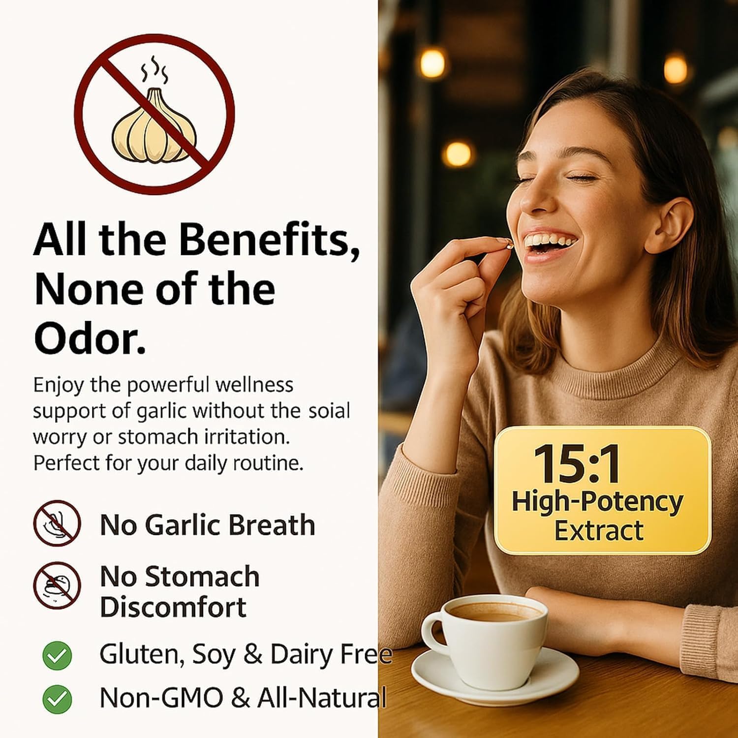 ELARE Aged Garlic Extract Capsules, Odorless Garlic 15:1 Extract Formula - 600 Count, Garlic Supplement, 2-Year Matured - Maple Wellness Supplements