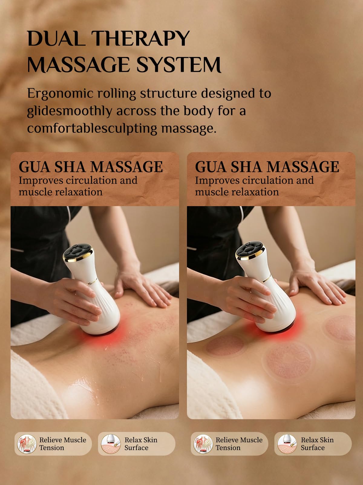 Electric Cupping Massager for Body with Suction, Microcurrent, Red Light & Heat, Lymphatic Drainage Massager, 12 Intensity Body Sculpting Machine, Cellulite Massage Tool for Arms Legs Waist Back-White - Maple Wellness Supplements