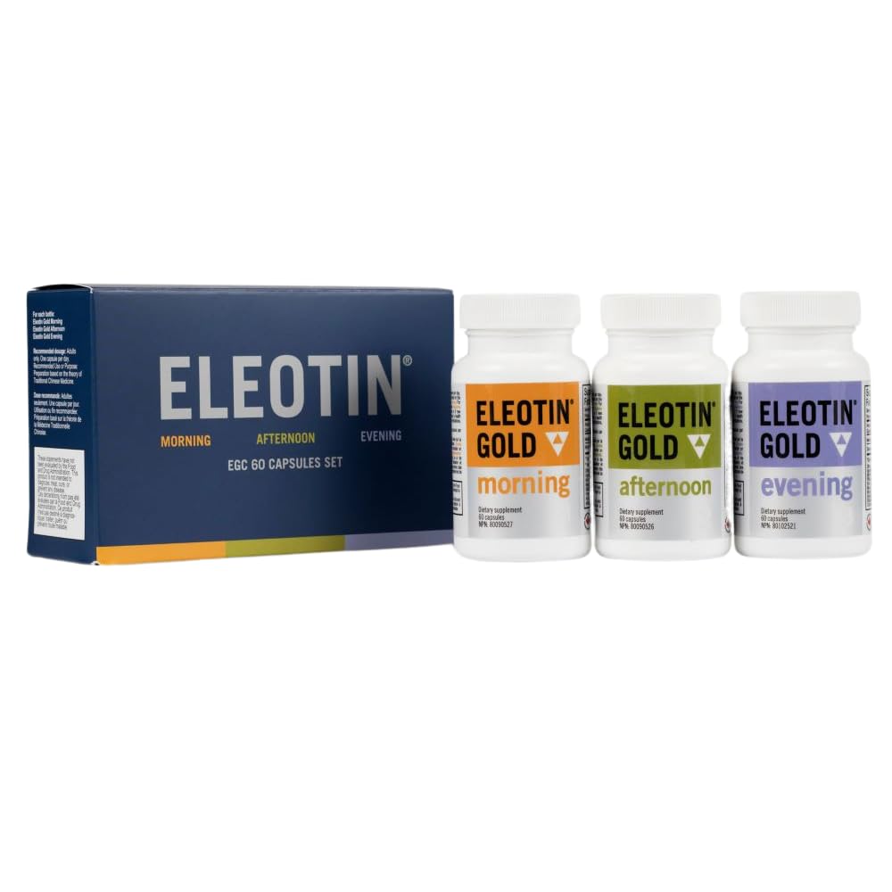 Eleotin Gold Capsules Value Pack Set for Balanced Metabolic Health | Healthy Circulation | Premium Herbal Ingredients | 3 Bottles of Different Formula | 60 Capsules Each - Maple Wellness Supplements