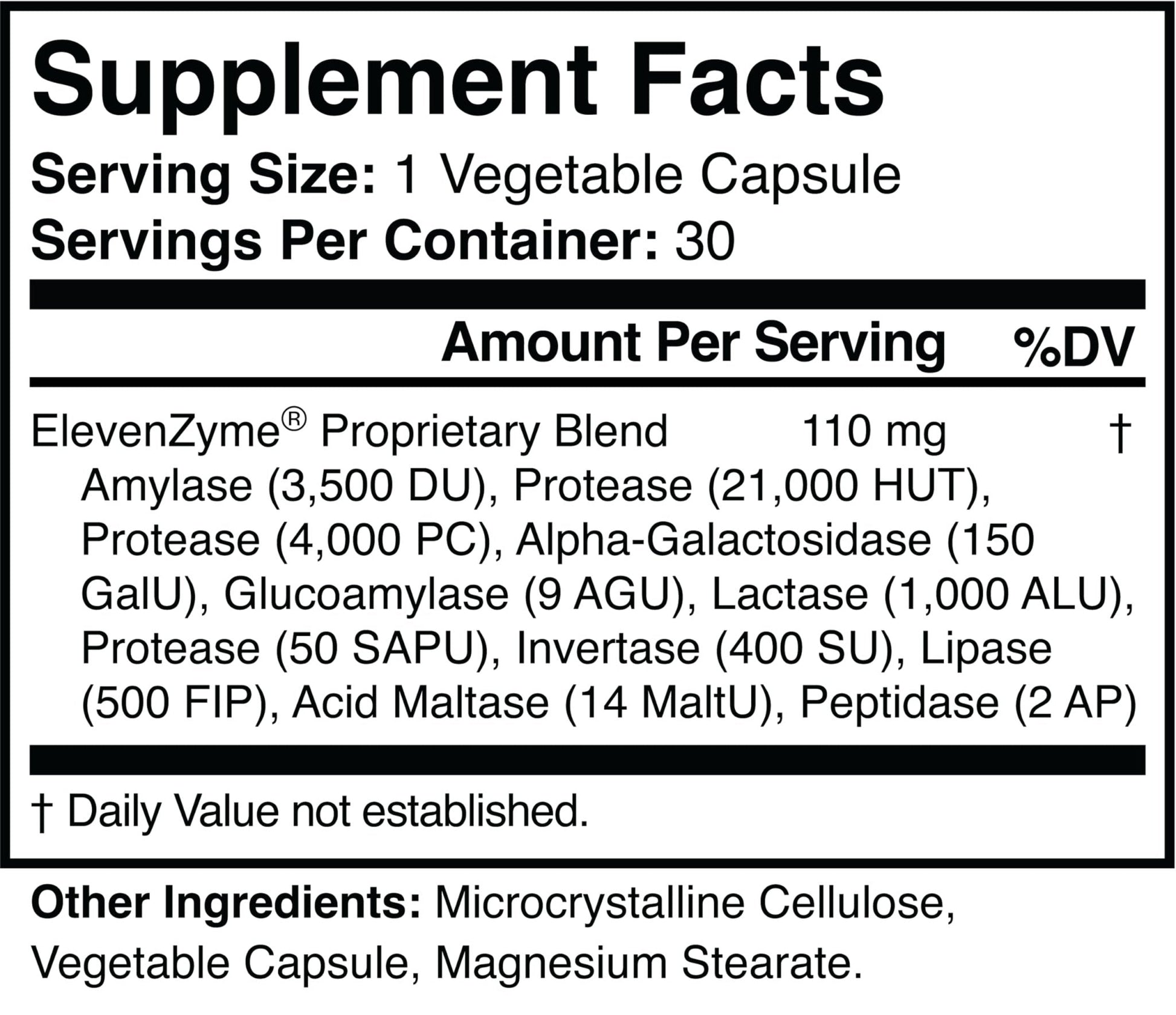 ElevenZyme - Natural Digestive Enzyme Supplement - Non-GMO, Vegan - Maple Wellness Supplements