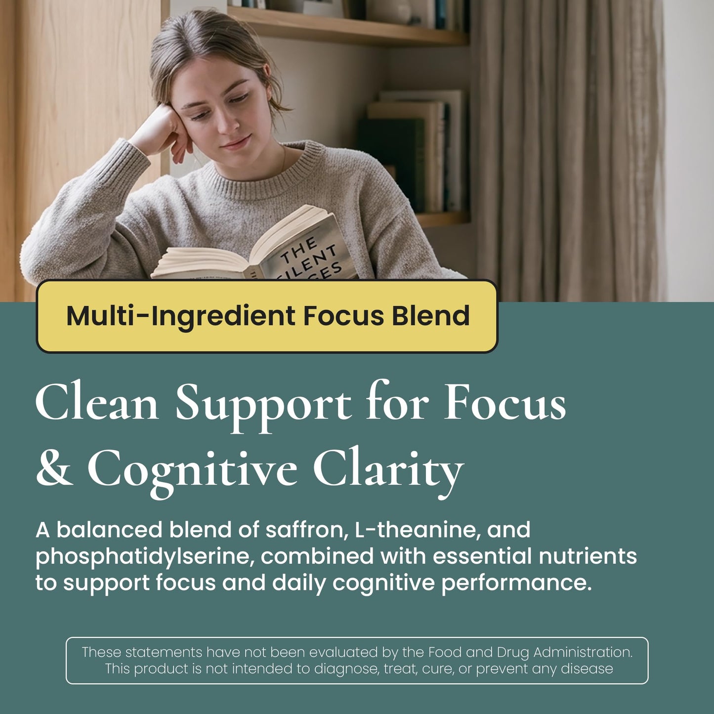 ELEVITA WELLNESS Focus Supplement (Made in Italy) | Premium Blend with L-Theanine, Lion's Mane & B Vitamins, Saffron and Vitamin D | Focus & Cognitive Support for Men & Women - Maple Wellness Supplements