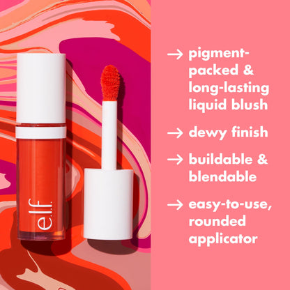 e.l.f. Camo Liquid Blush, Long-lasting Liquid Blush For High-pigment Color, Creates A Soft, Dewy Finish, Vegan & Cruelty-free, Cheeky Lychee - Maple Wellness Supplements