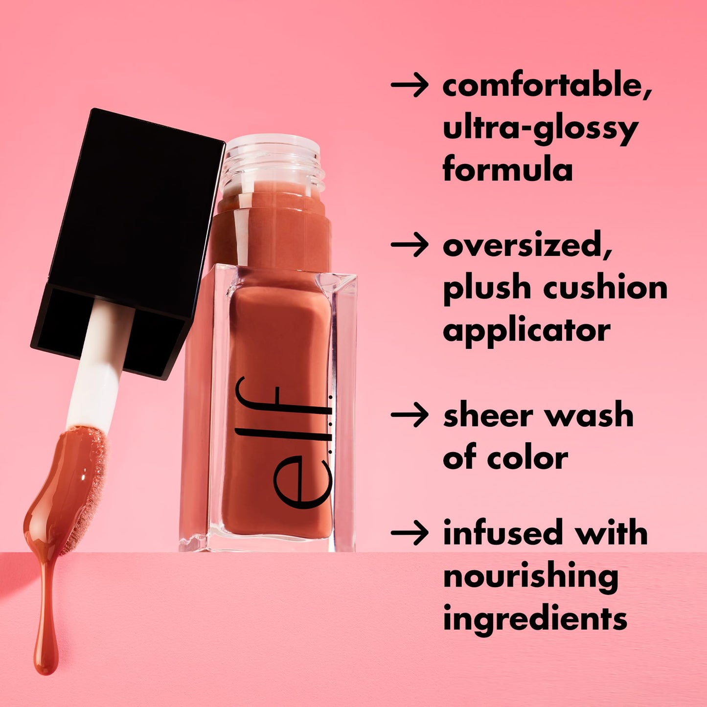 e.l.f. Glow Reviver Lip Oil, Nourishing Tinted Lip Oil For A High-shine Finish, Infused With Jojoba Oil, Vegan & Cruelty-free, Rose Envy - Maple Wellness Supplements