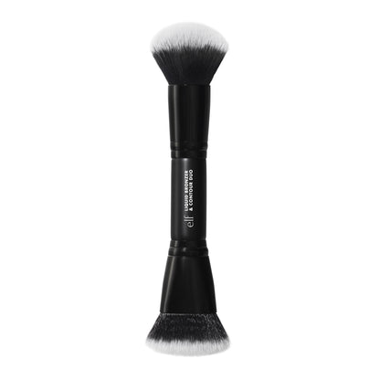 e.l.f. Liquid Bronzer & Contour Duo Brush, Silky Highly Pigmented Formula with Dual-ended Makeup Brush, Synthetic Bristles, 100% Vegan and Cruelty-Free - Maple Wellness Supplements