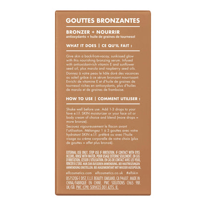 e.l.f. SKIN Bronzing Drops, Liquid Bronzer For Face & Skin, Creates A Sun-Kissed Glow, Infused With Vitamin E, Vegan & Cruelty-Free, Pure Gold - Maple Wellness Supplements